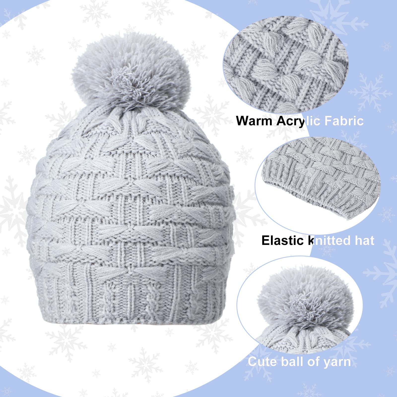 Women's Winter Hat Scarf Gloves Set - Knit Beanie with Ear Covers & Warm Scarf - Soft Cold Weather Accessories for Outdoor Activities, Skiing, and Snowboarding
