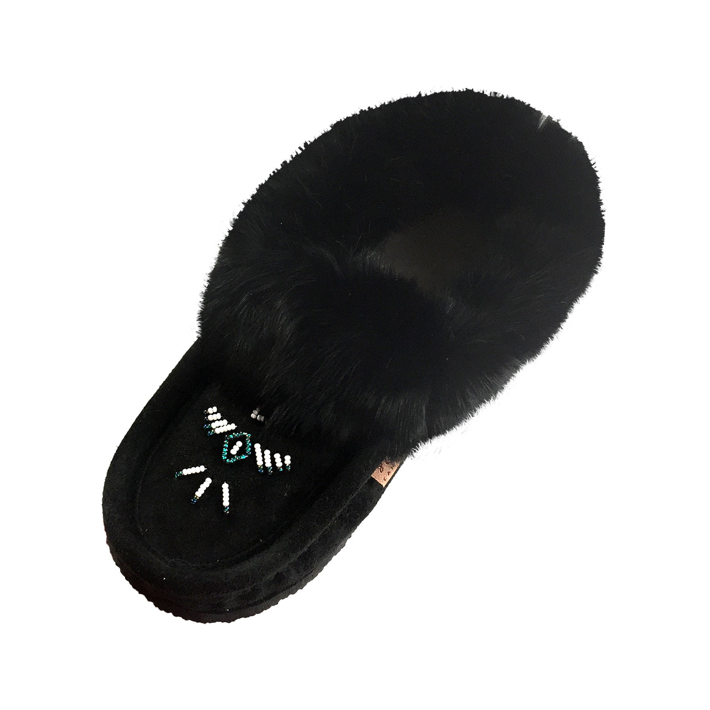 Women's Warm Fleece-Lined Rabbit Fur Suede Moccasins with Non-Slip Rubber Sole | Cozy Indoor/Outdoor House Shoes for Winter Comfort