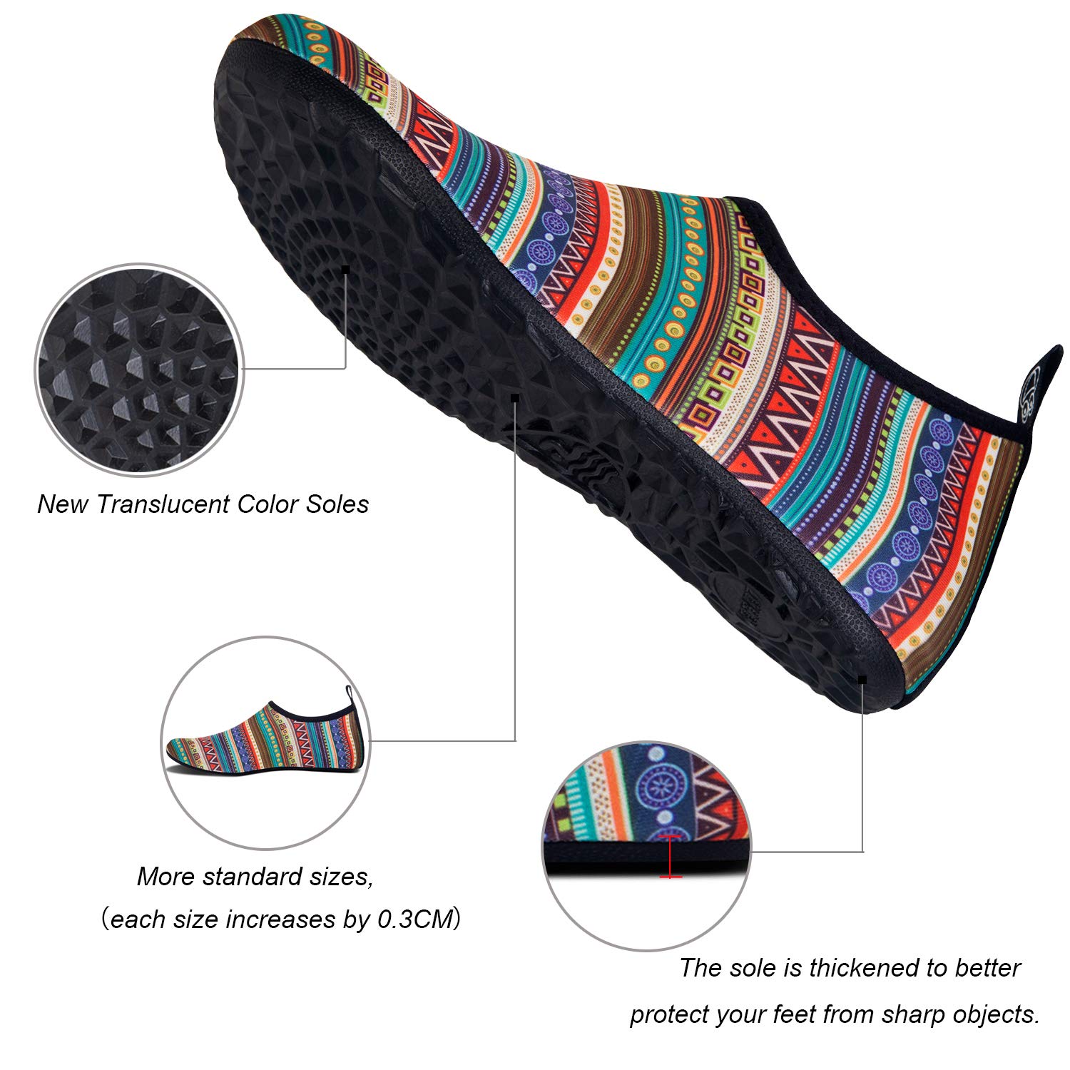 Water Shoes for Women & Men - Barefoot Quick-Dry Aqua Socks for Beach, Swim, Surf, Yoga & Exercise | Lightweight & Breathable with Translucent Soles | Perfect for Water Sports, Pool, Travel & Outdoor Activities