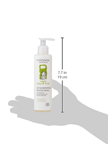 MÁDARA Organic Baby Shower Gel with Oats & Chamomile - Gentle Cleansing for Newborns & Sensitive Skin - Perfect for Daily Bath Time & Baby Care Routine
