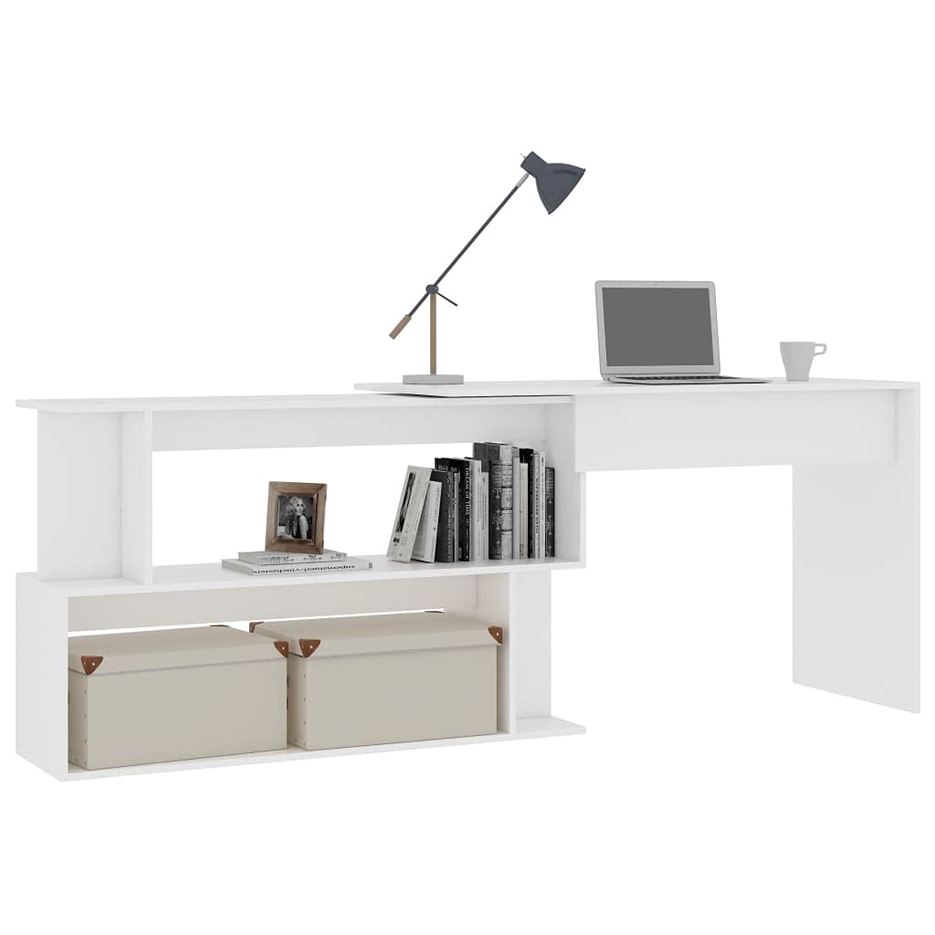 Minimalist Small Home Office Desk - Space Saving Writing Desk with Corner Design, 47.2