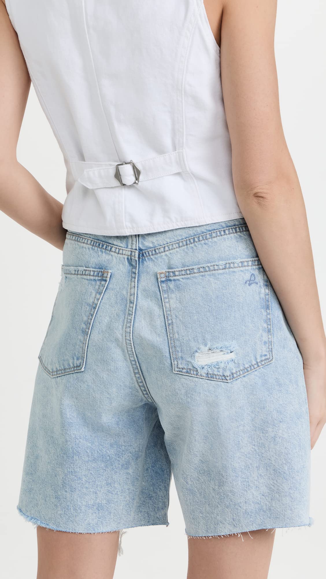 DL1961 Women's Emilie High Rise Jean Shorts - Distressed Denim Shorts for Women | Comfortable & Stylish | Perfect for Summer, Beach, and Casual Outings