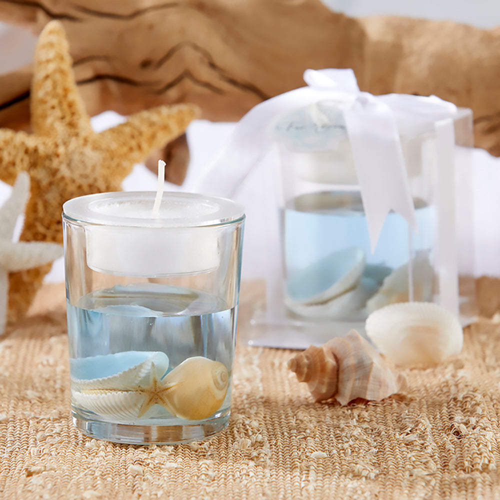 Elegant Seashell Gel Tea Light Holder - Decorative Candle Holder for Home, Wedding, Party & Spa Decor - Perfect for Romantic Ambiance and Relaxation