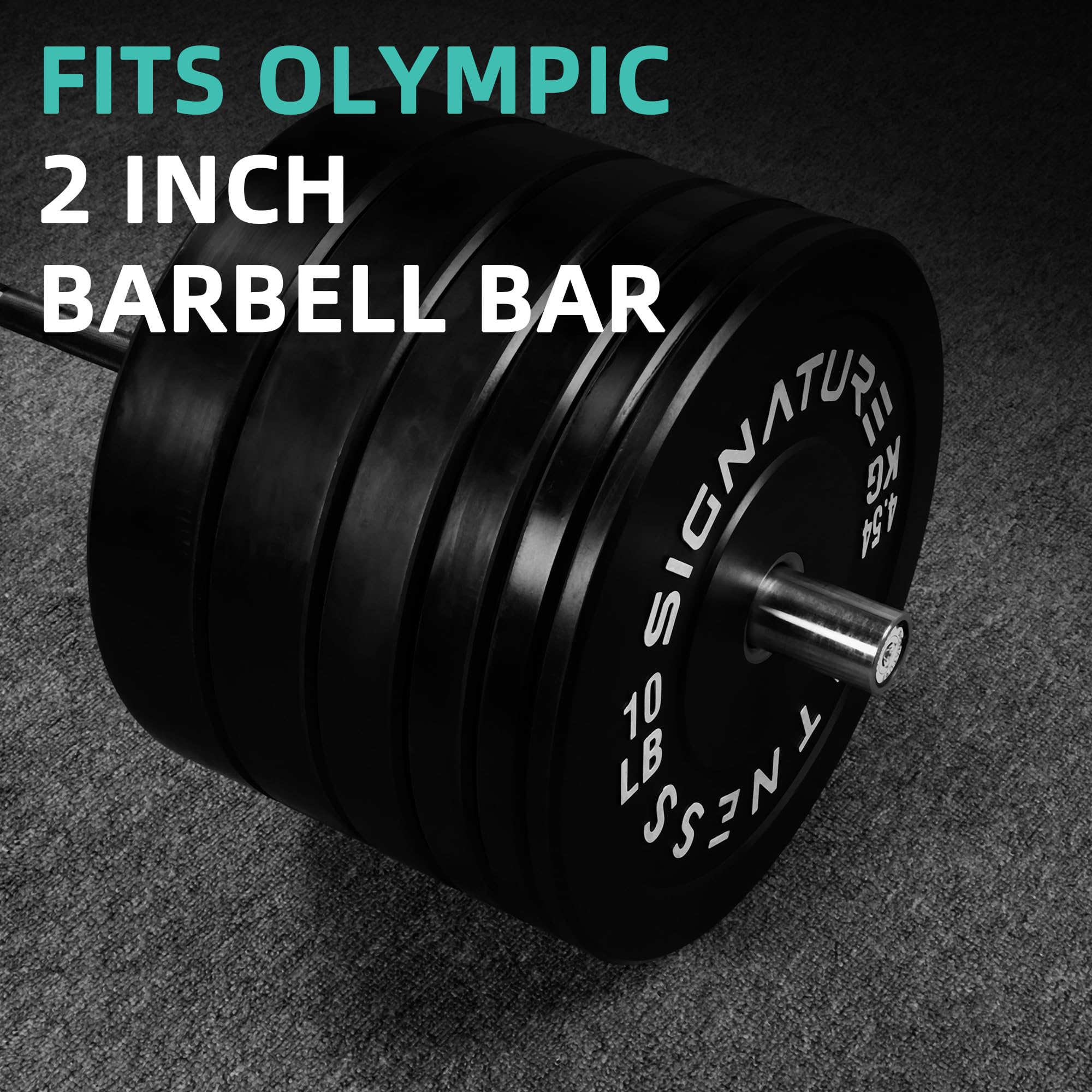 Olympic Bumper Plates - 2 Inch Weight Plates for Strength Training, CrossFit & Weightlifting - Pair, Set or Complete Kit with 7FT Olympic Barbell - Perfect for Home Gym, Commercial Gym & CrossFit Training