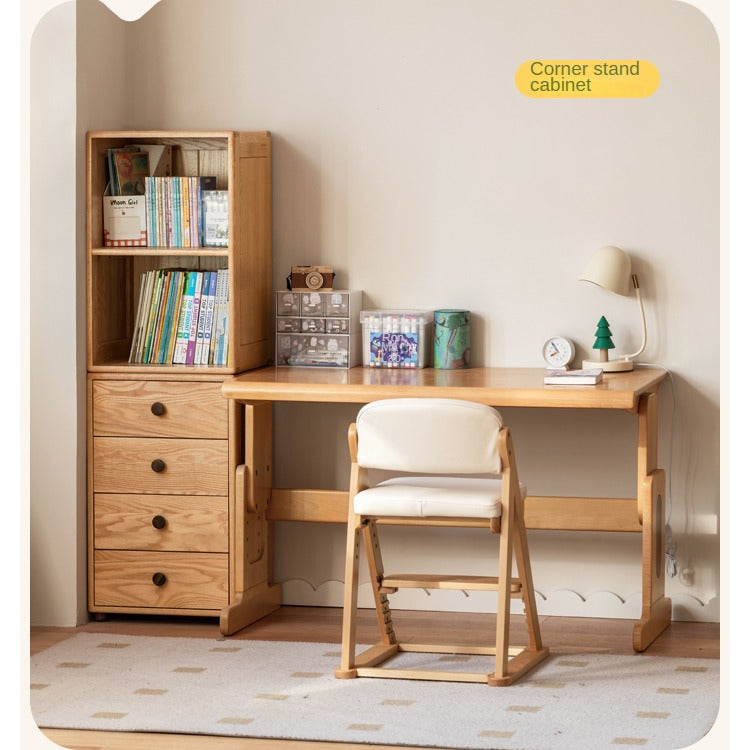 Oak Solid Wood Kids Dresser with 3 Drawers - Natural Wood Chest of Drawers for Nursery & Bedroom - Sturdy Storage Cabinet for Clothes, Toys & Baby Essentials