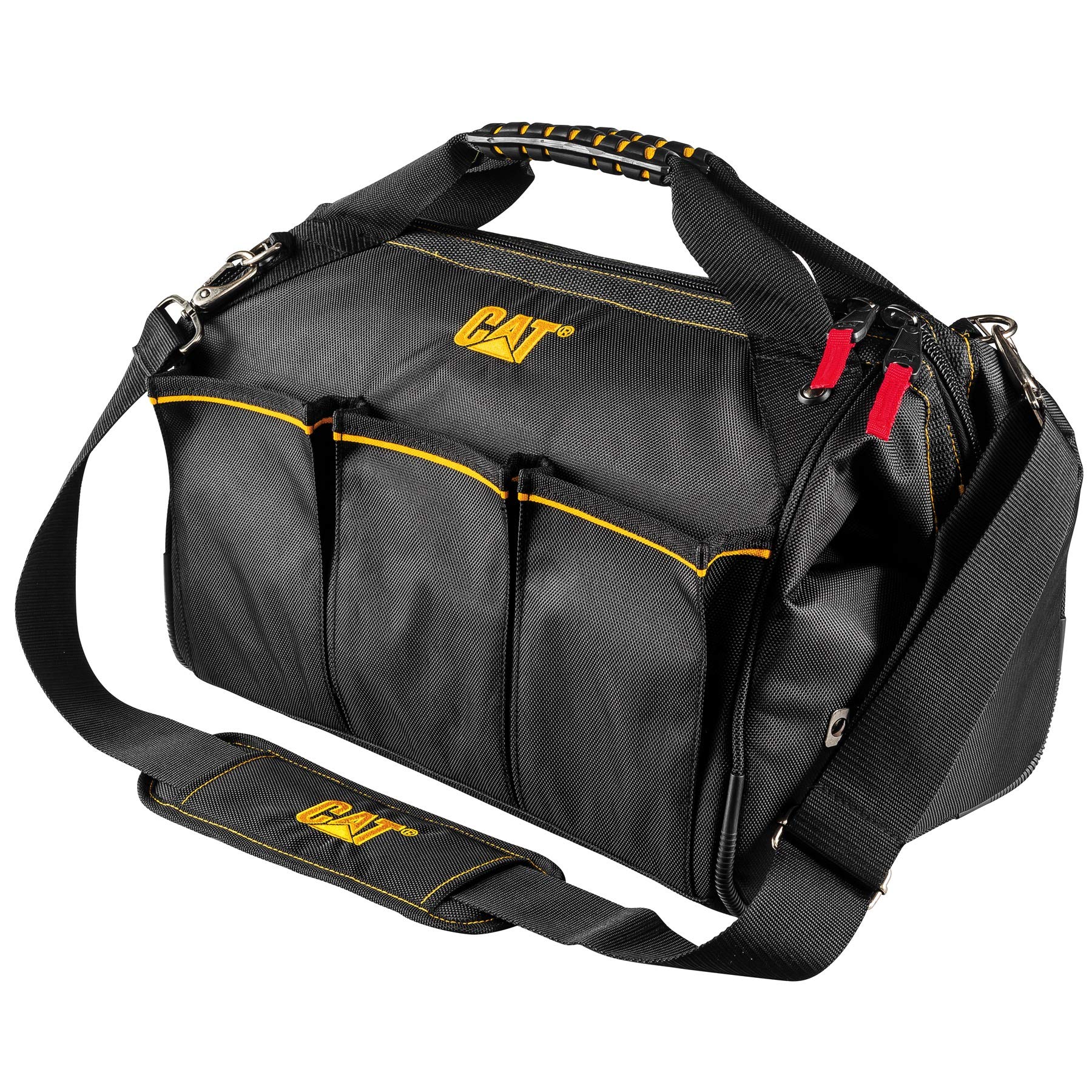 16 Inch Professional Wide-Mouth Tool Bag for Electricians & Contractors - Durable Multi-Pocket Work Organizer for Hand Tools & Hardware - Perfect for Construction, Home Repair & DIY Projects
