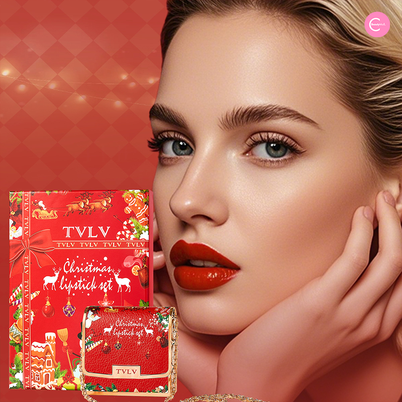 TVLV Christmas Nude 3 Piece Lipstick Set - Matte & Glossy Lipstick Trio for Holiday Gifts & Party Makeup | Perfect for Christmas Parties, Date Nights & Special Occasions