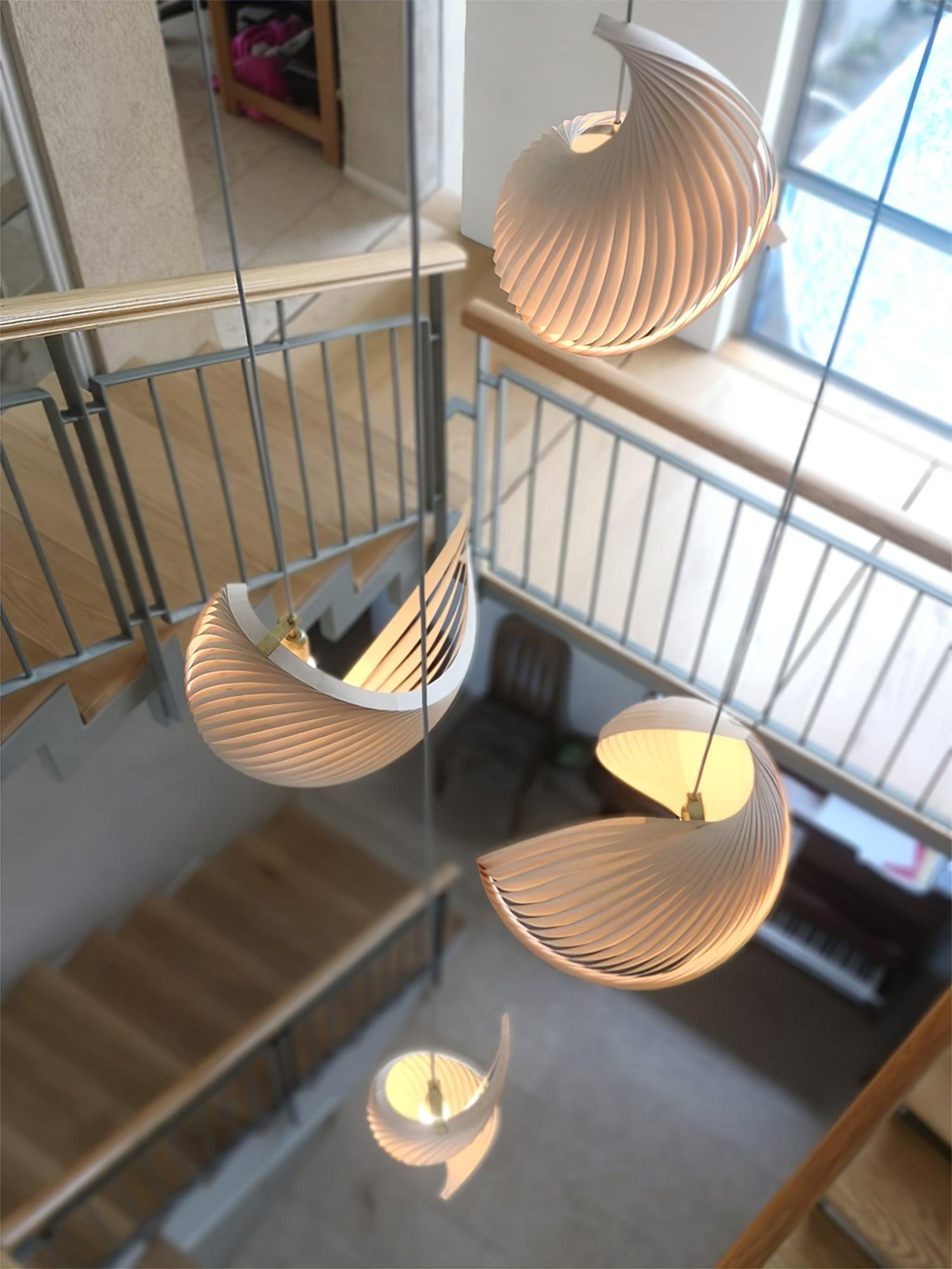 Nautilus Shell Pendant Light - Modern Boho Ceiling Fixture for Dining Room, Bedroom & Living Room Decor