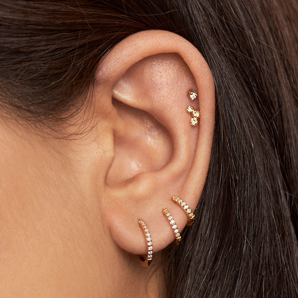 Star Cluster Stud Earrings - 14K Gold Plated Elegant Dainty Studs for Women - Perfect for Everyday Wear, Parties & Gifts