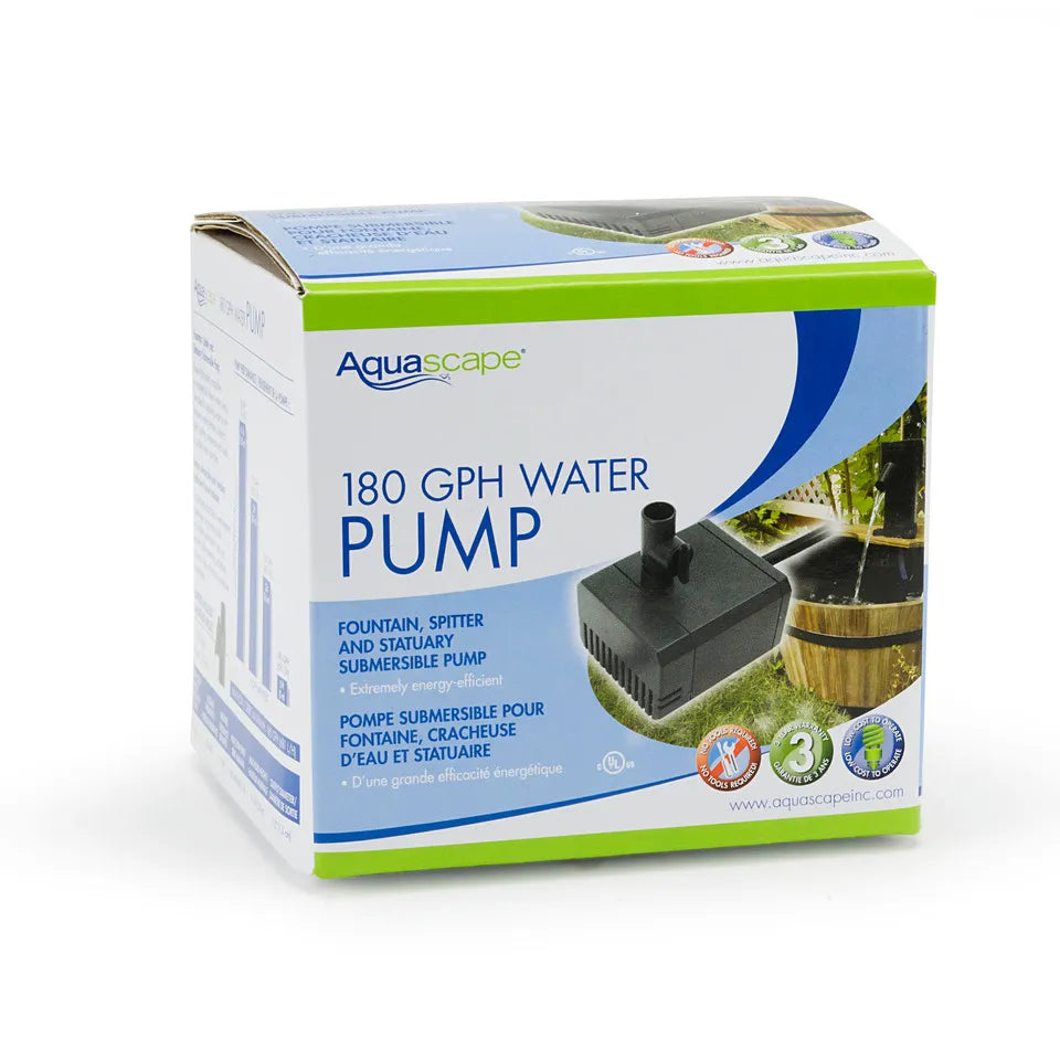Aquascape 180 GPH Submersible Water Pump for Ponds, Fountains & Hydroponics - High Efficiency, Quiet Operation, Energy Saving Design
