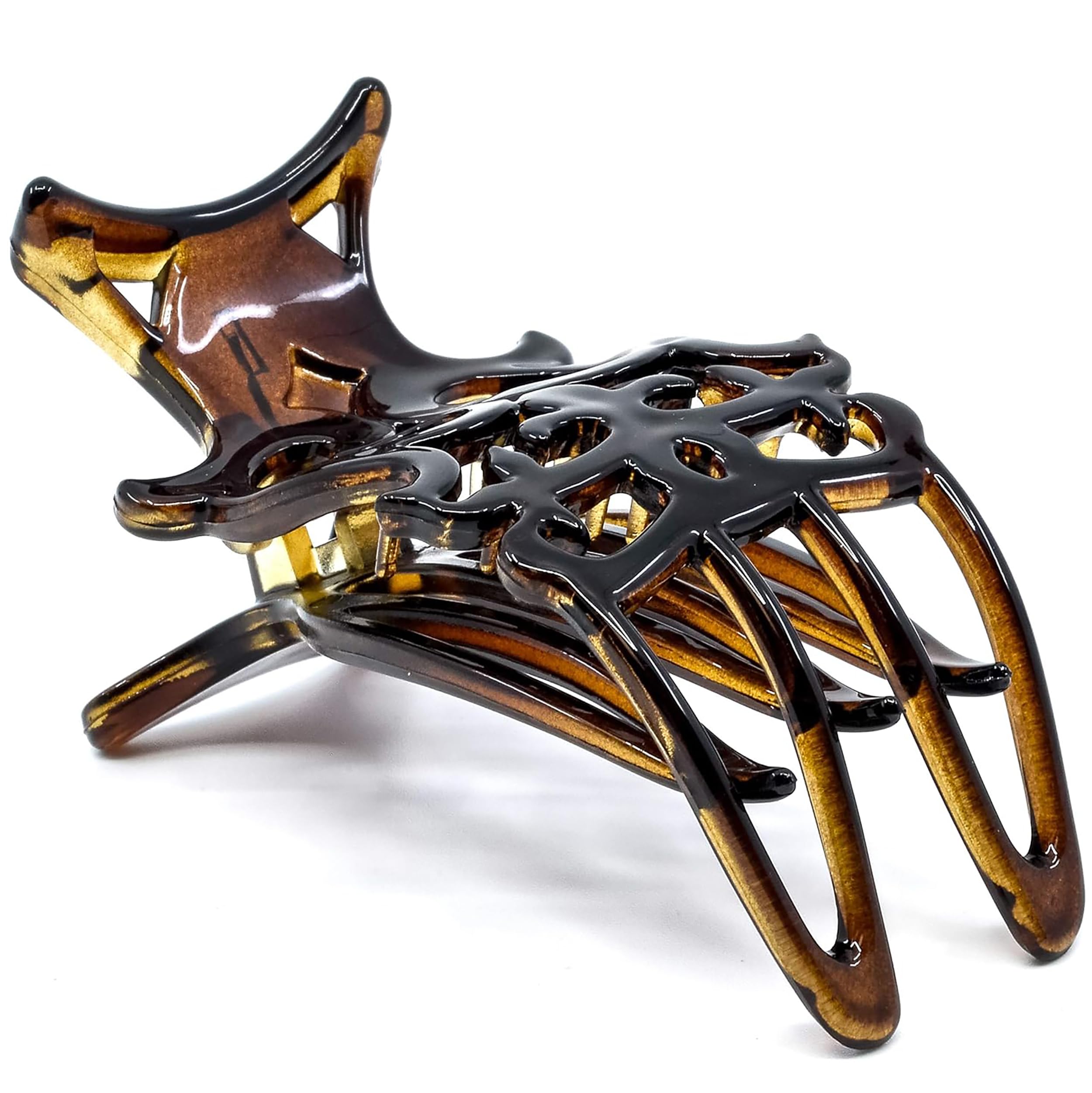 Camila Paris NV73 French Hair Claw Clip for Women - 3 Inch Tortoise Shell Hair Side Clips | Strong Hold No Slip Grip | Fashion Hair Accessories for Girls & Women | Made in France | Perfect for Updos, Ponytails & Everyday Styling
