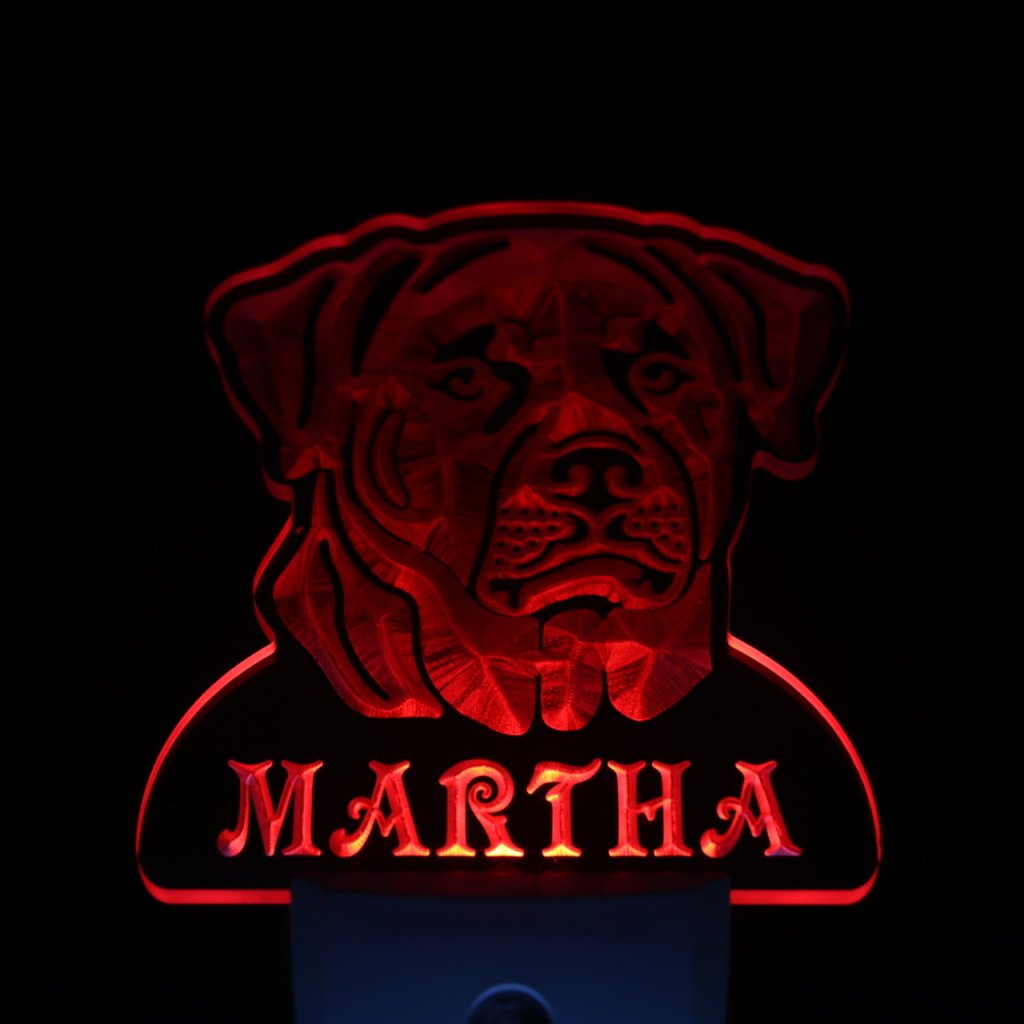 ADVPRO ws1084-tm Personalized Rottweiler Dog Night Light with Name - Auto Day/Night Sensor LED Sign for Pet Lovers | Perfect for Bedroom, Nursery & Dog Room Decor
