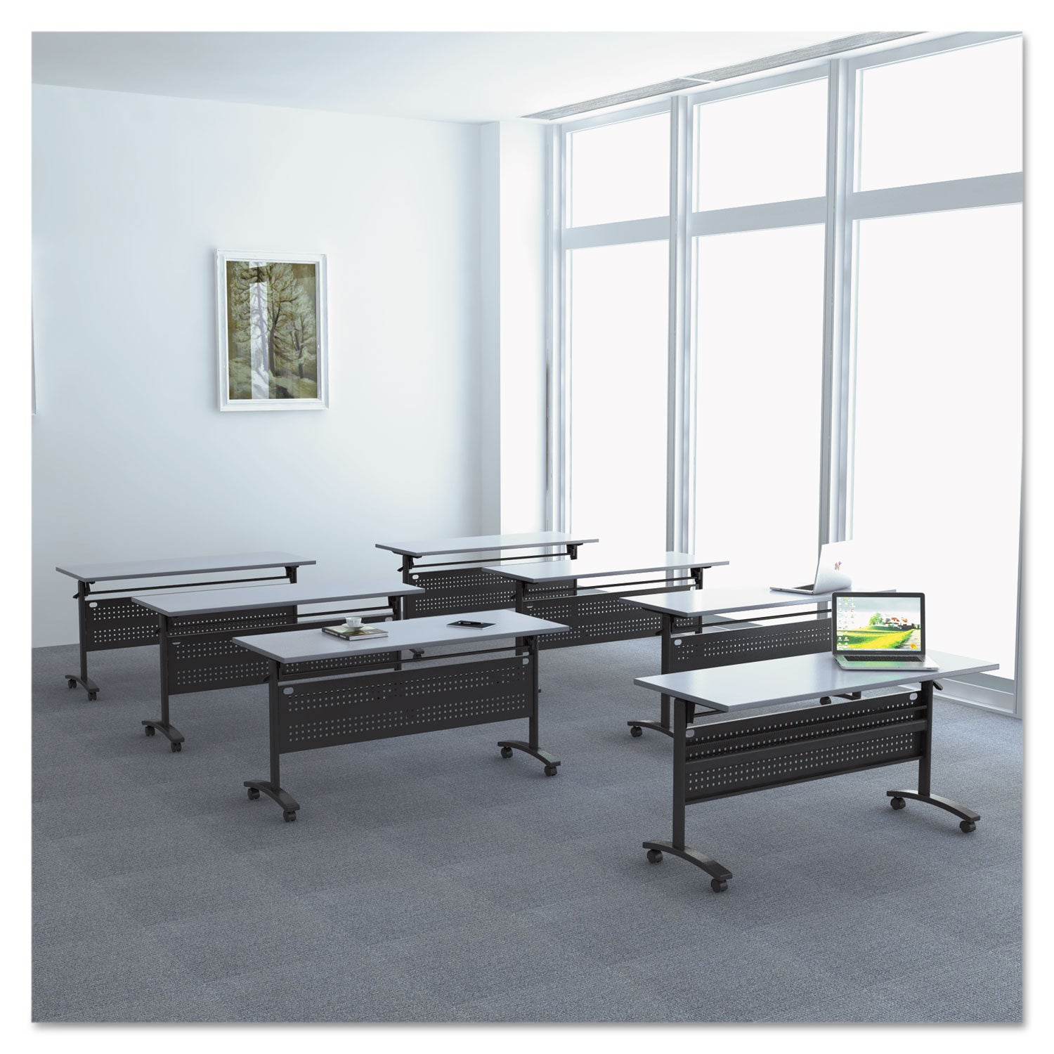 Alera Valencia Flip Training Table Base with Modesty Panel - 57.88