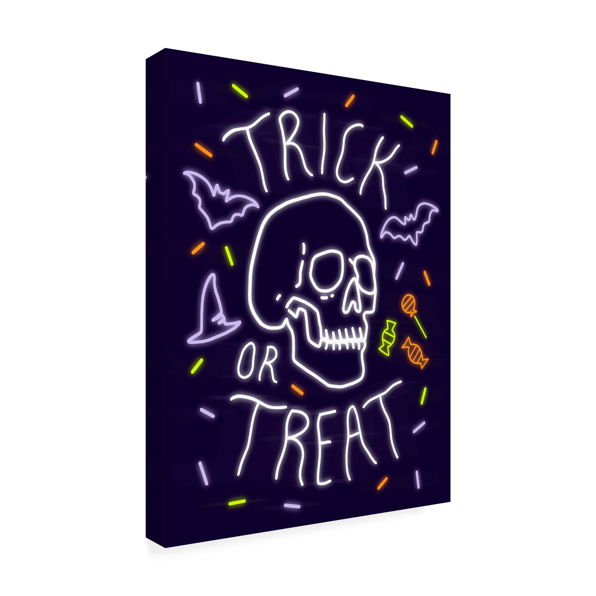 Victoria Barnes 'Neon Halloween I' Canvas Wall Art Print - Spooky Home Decor for Living Room, Bedroom & Office | Trademark Fine Art Collection