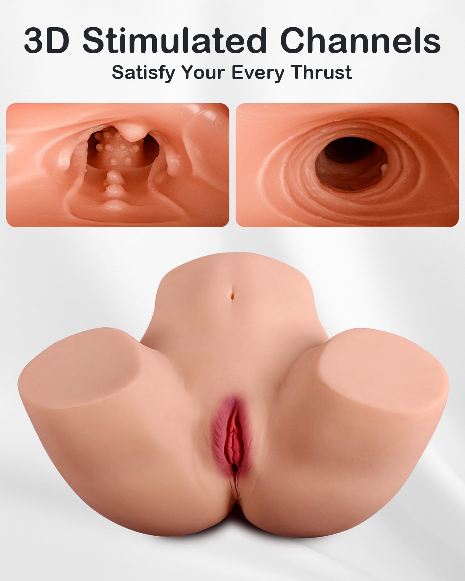 33.1LB Realistic Male Masturbator Sex Doll with Soft Skin Texture - Big Ass & Pussy Adult Toy for Deeper Vagina & Tight Anal Experience | Includes Drying Stick, Heating Rod & Washer Hose | Perfect for Solo Play & Couples Fantasy