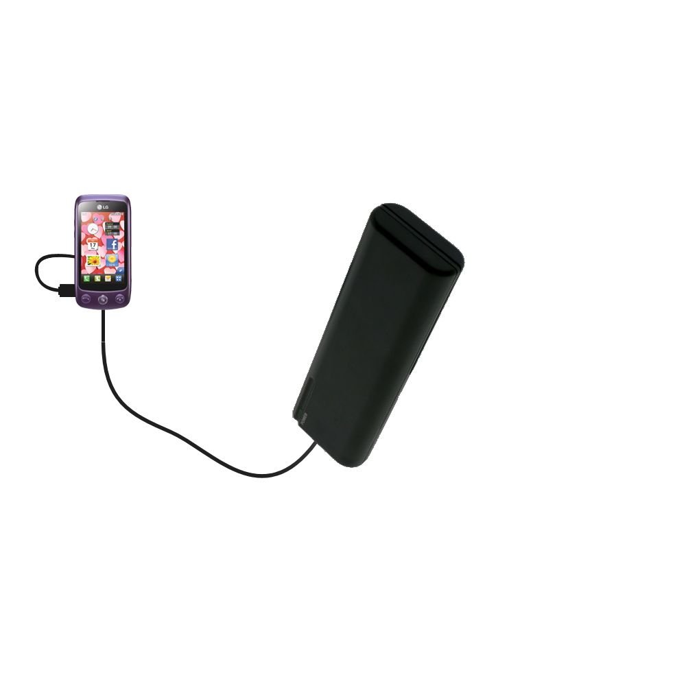 Portable AA Battery Charger for LG Cookie Plus - 4 AA Battery Powered Emergency Phone Charger with TipExchange Technology - Perfect for Travel, Camping & Power Outages