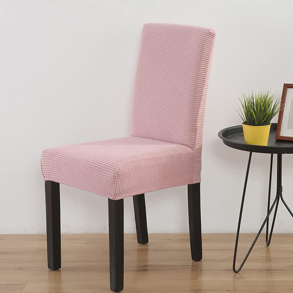 Premium Thick Jacquard Stretch Chair Covers - 6-Piece Set for Wedding, Dining Room, Office & Banquet - Elegant Pink Spandex Slipcovers (Perfect for Home Decor, Party Events & Furniture Protection)