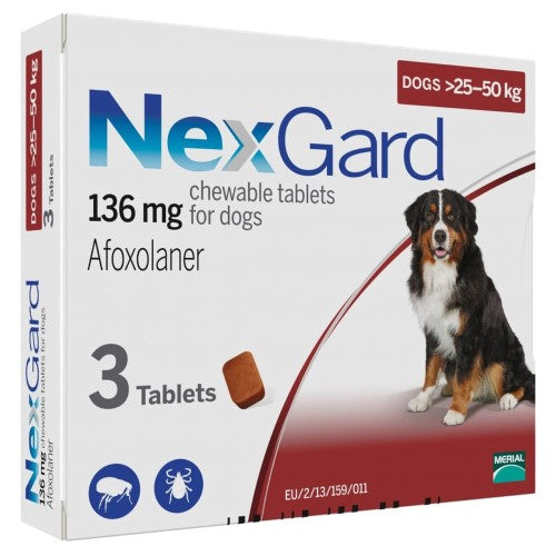 NexGard Chewable Flea and Tick Treatment for Large Dogs 25-50kg | Vet-Recommended Protection | Indoor & Outdoor Use for Active Pets