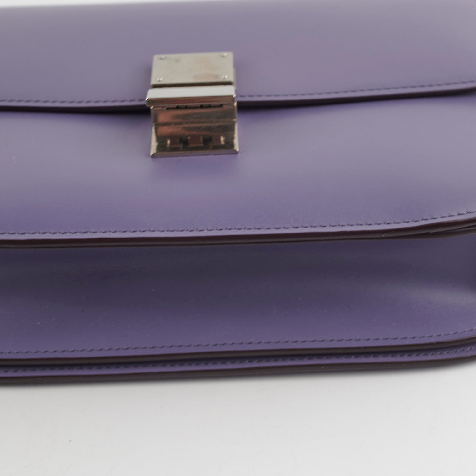 Celine Medium Purple Box Shoulder Bag for Women | Luxury Leather Crossbody Purse | Perfect for Work, Travel & Evening Out