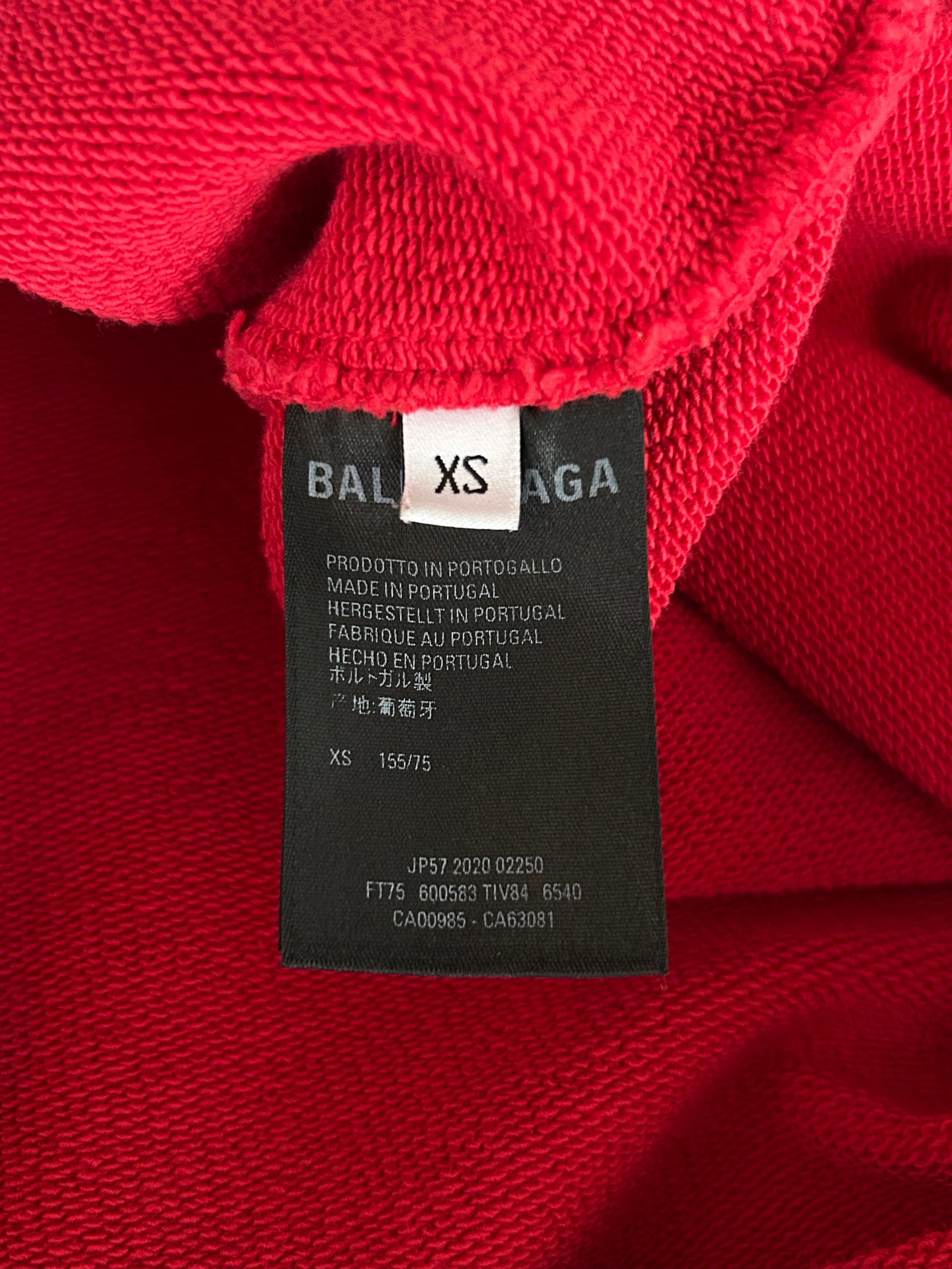 Balenciaga Red and White Logo Hoodie for Men & Women | Streetwear Fashion | Casual Wear & Gym Outfit