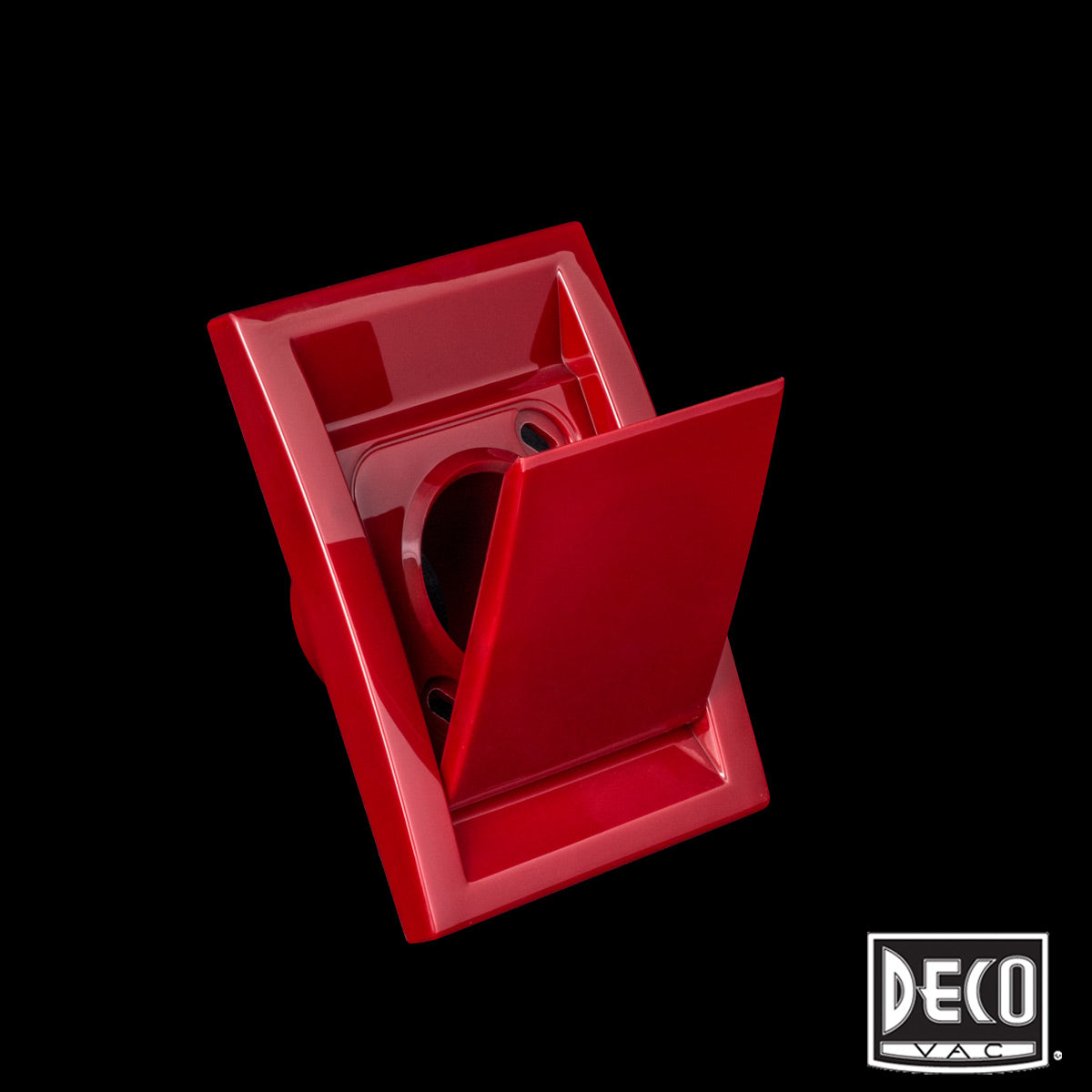 Central Vacuum Wall Inlet Valve - Classic Deco Red Square Design for Home Cleaning System | Perfect for Basement, Garage & Whole House Vacuum Setup