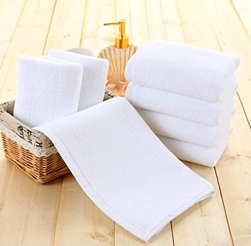Khillayox™ Premium 400 GSM Cotton Face Towel Set of 6 - Ultra Soft & Super Absorbent Handkerchiefs for Women, Kids & Babies (25x25cm) - Perfect for Daily Use, Travel & Nursery Care - White