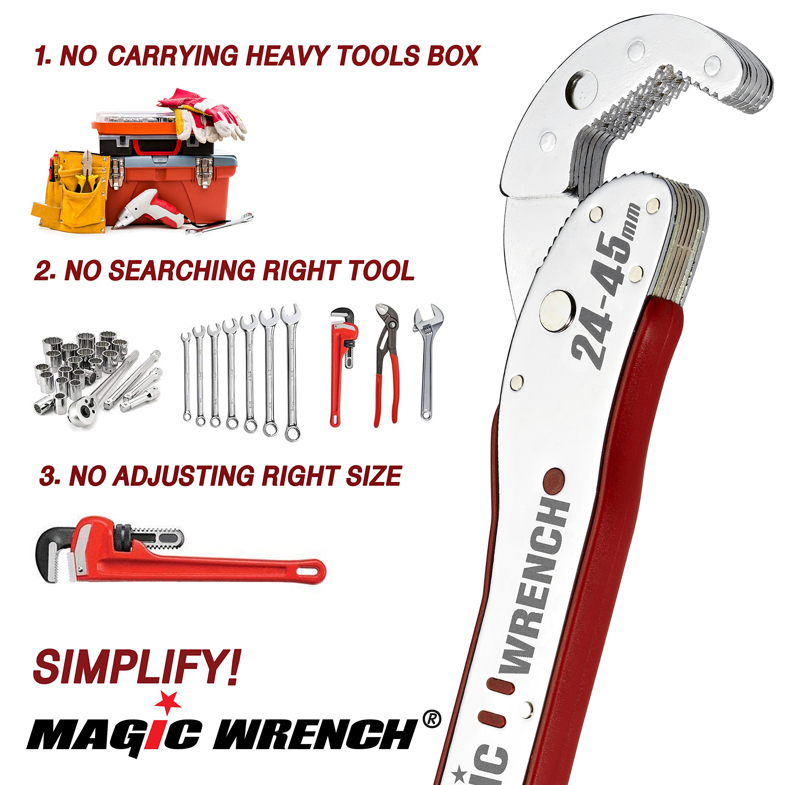 Multi-Function Universal Adjustable Auto-Ratcheting Wrench Set - Reversible Ratchet, Pop Socket, Pipe Wrench, SAE Crescent Nut Gear Tool for Craftsman & Plumbers | Perfect for DIY Repairs, Plumbing, and Automotive Maintenance