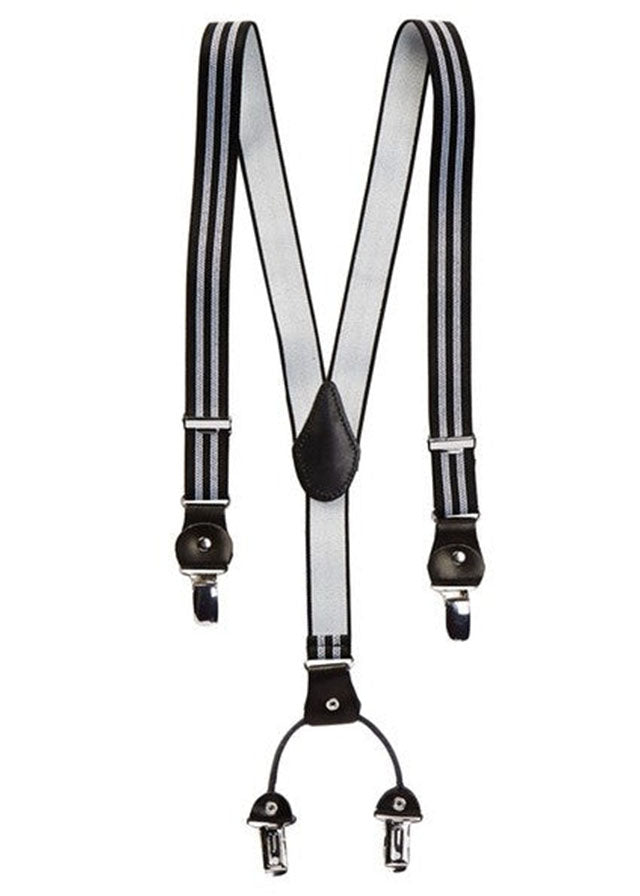 Stylish Striped Suspenders for Men & Women - Adjustable Elastic Braces for Formal & Casual Outfits - Perfect for Weddings, Office Wear & Vintage Fashion