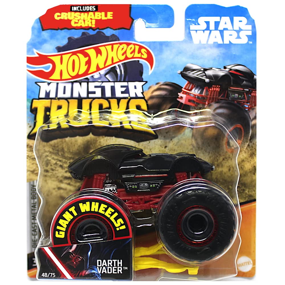 Hot Wheels 2019 Monster Trucks Darth Vader 1:64 Scale Die-Cast Toy Car - Collectible Star Wars Vehicle for Kids & Adults - Perfect for Play, Display & Gift Giving