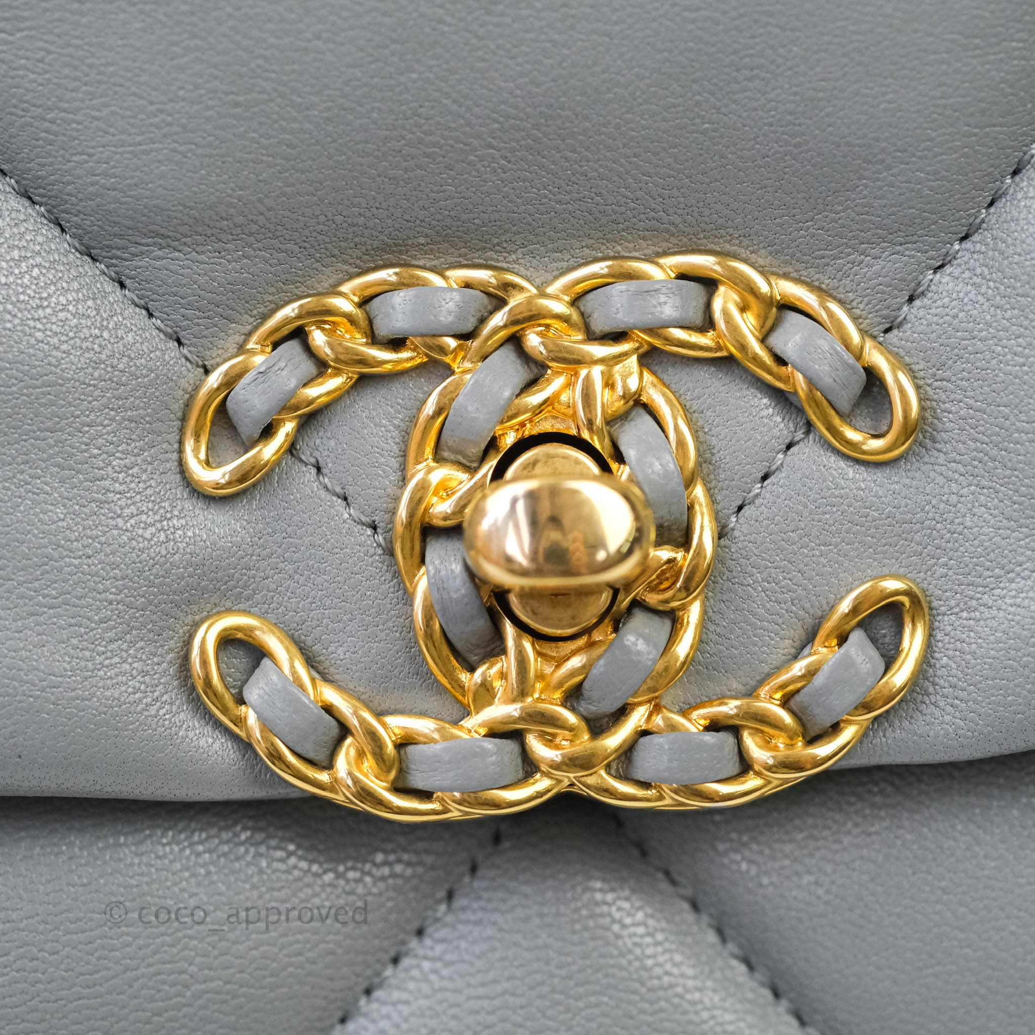 Chanel 19 Medium Grey Mixed Hardware Goatskin Shoulder Bag - Luxury Designer Handbag for Women | Perfect for Work, Date Night & Special Occasions