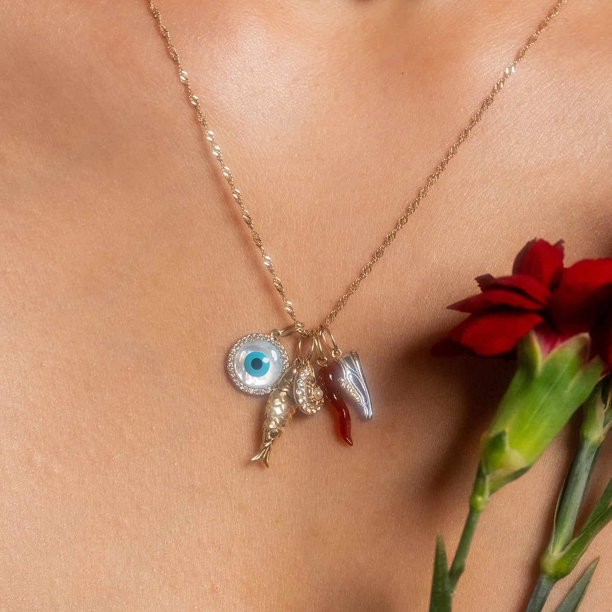 Solid Gold Nature Charm Pendant - Elegant 14K Gold Jewelry for Women, Perfect for Gifts & Everyday Wear