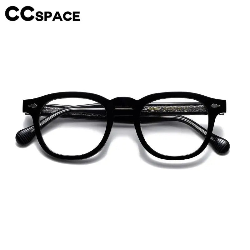 CCspace Unisex Full Rim Square Acetate Eyeglasses 57314 - Lightweight & Durable Frame for Men & Women - Perfect for Reading, Work & Fashion Accessories
