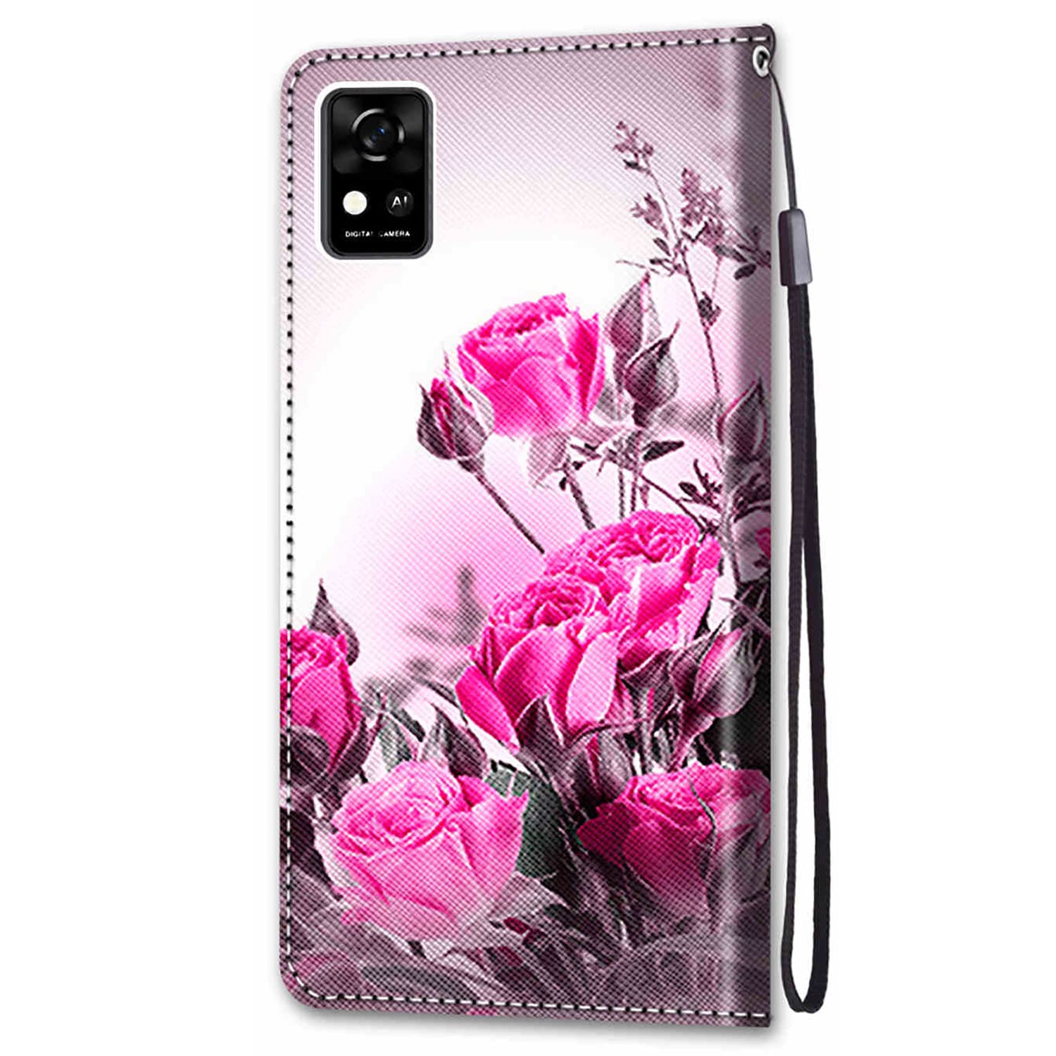 ZTE Avid 589 Case - Floral Flower Leather Wallet Case with Credit Card Slots, Kickstand & Magnetic Closure | Perfect for Consumer Cellular ZTE Avid 589 (Pink Rose) | Ideal for Work, Travel & Everyday Protection