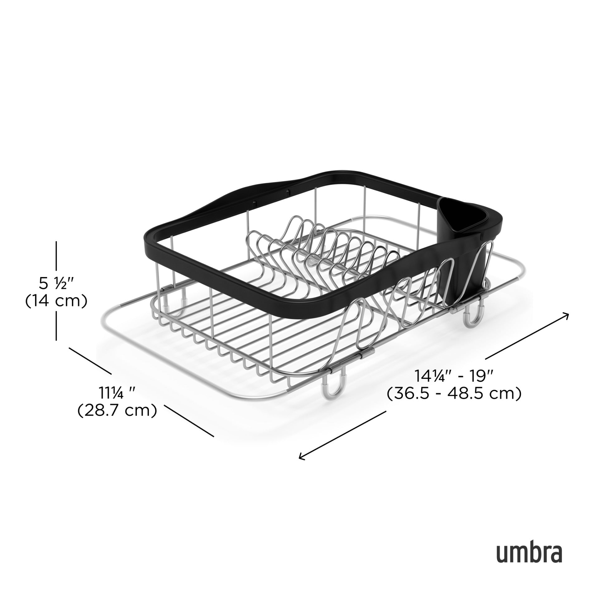 Stainless Steel Dish Drying Rack for Kitchen Sink - Space Saving Multi-Purpose Dish Drainer with Utensil Holder - Perfect for Countertop, Cabinet & Small Kitchen Organization