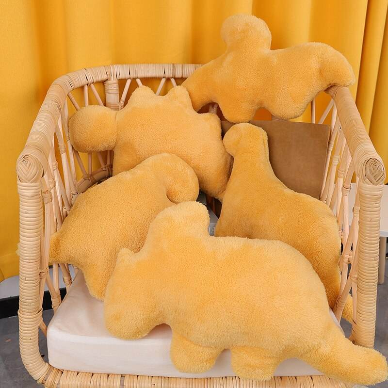 Dino Chicken Nugget Plush Toy - Cute Dinosaur Stuffed Animal for Kids, Soft & Huggable - Perfect for Playtime, Gifts, and Room Decor