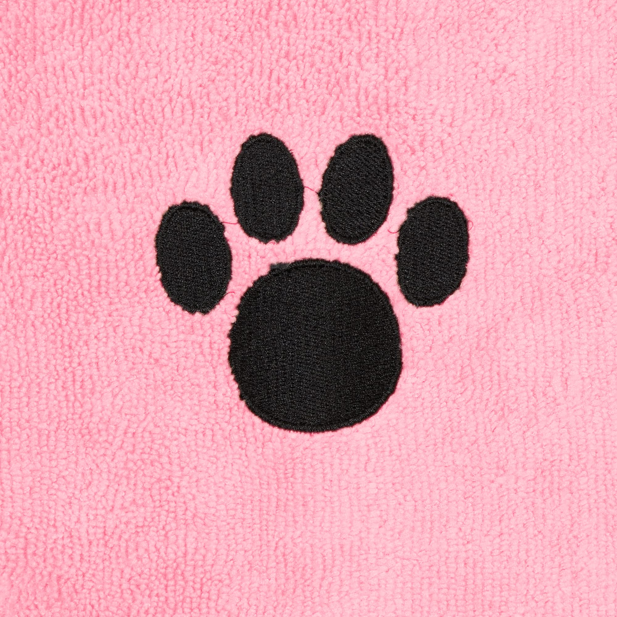 Bone Dry Pet Grooming Towel Set - Super Absorbent Microfiber Drying Towels with Embroidered Design (15x30 Inches, Pink, 3 Pack) - Perfect for Dogs, Cats & Small Pets After Bathing or Swimming