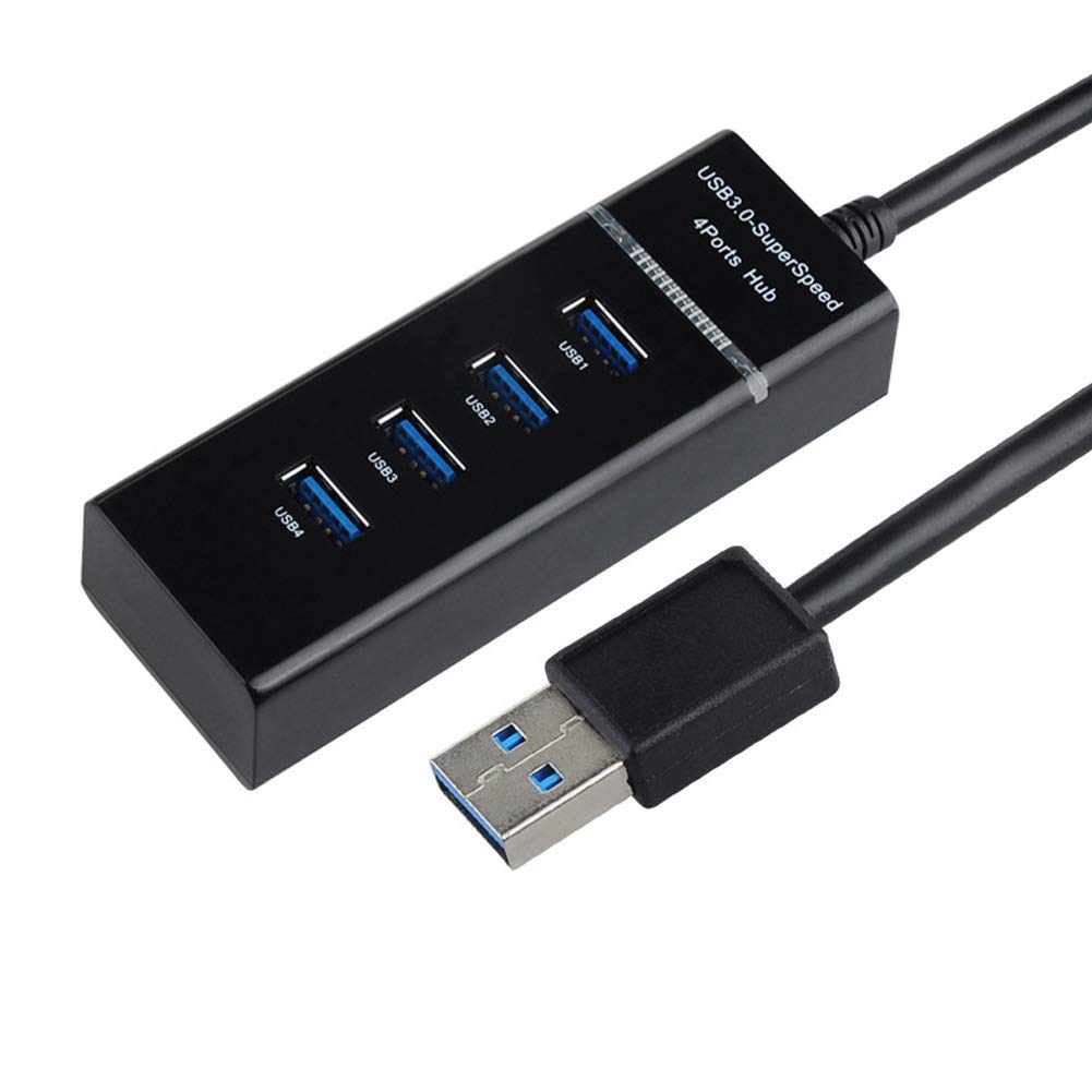 4-Port USB 3.0 Hub with 5Gbps High-Speed Data Transfer - Compact USB Splitter for Laptop, PC, MacBook, Gaming & Office Accessories