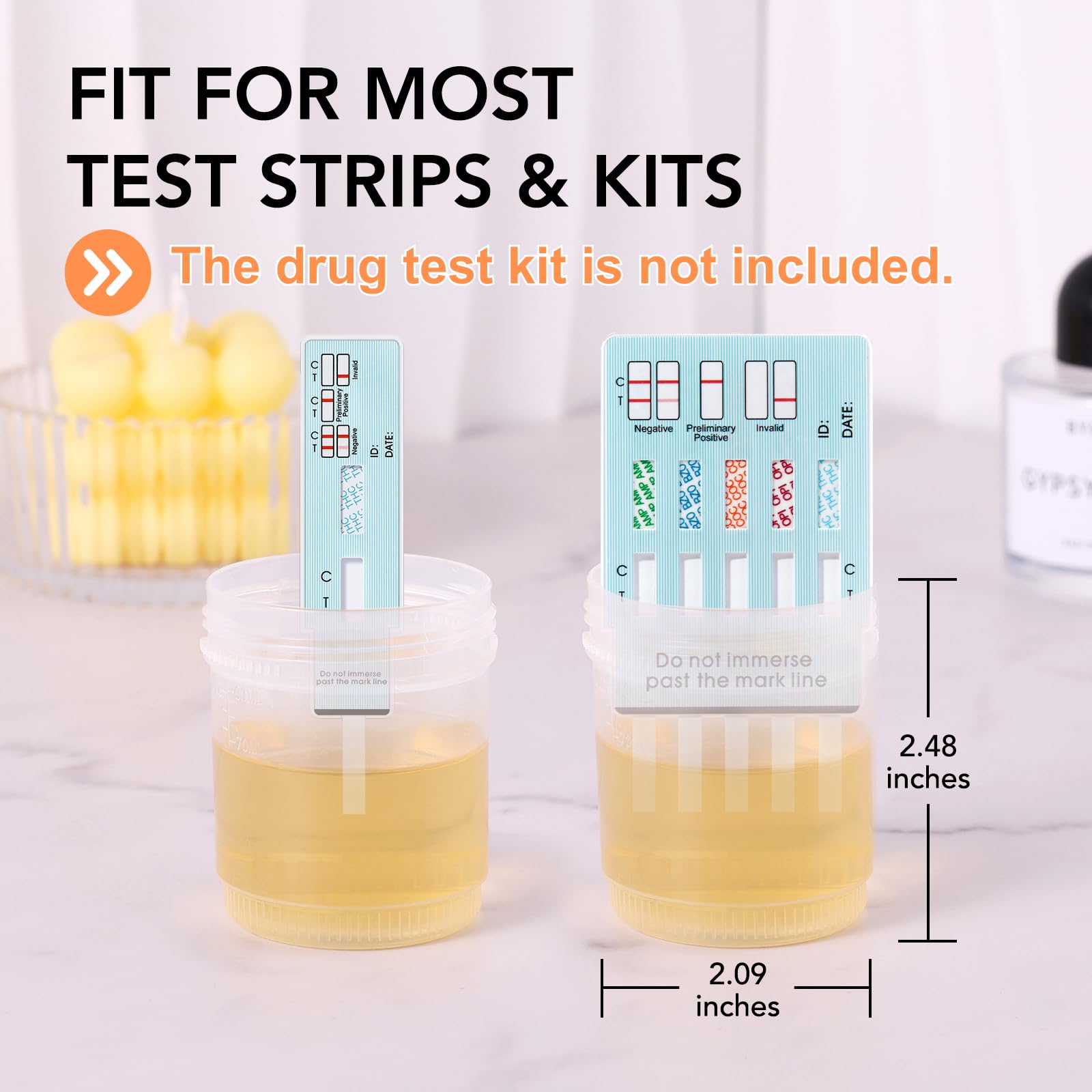 Easy@Home 90ML/3OZ Leak-Proof Specimen Collection Cups with Tight Screw Lids - Pack of 2 Disposable Sample Containers for Urine, Stool & Medical Testing - Ideal for Home Health Tests, Doctor Visits & Lab Samples