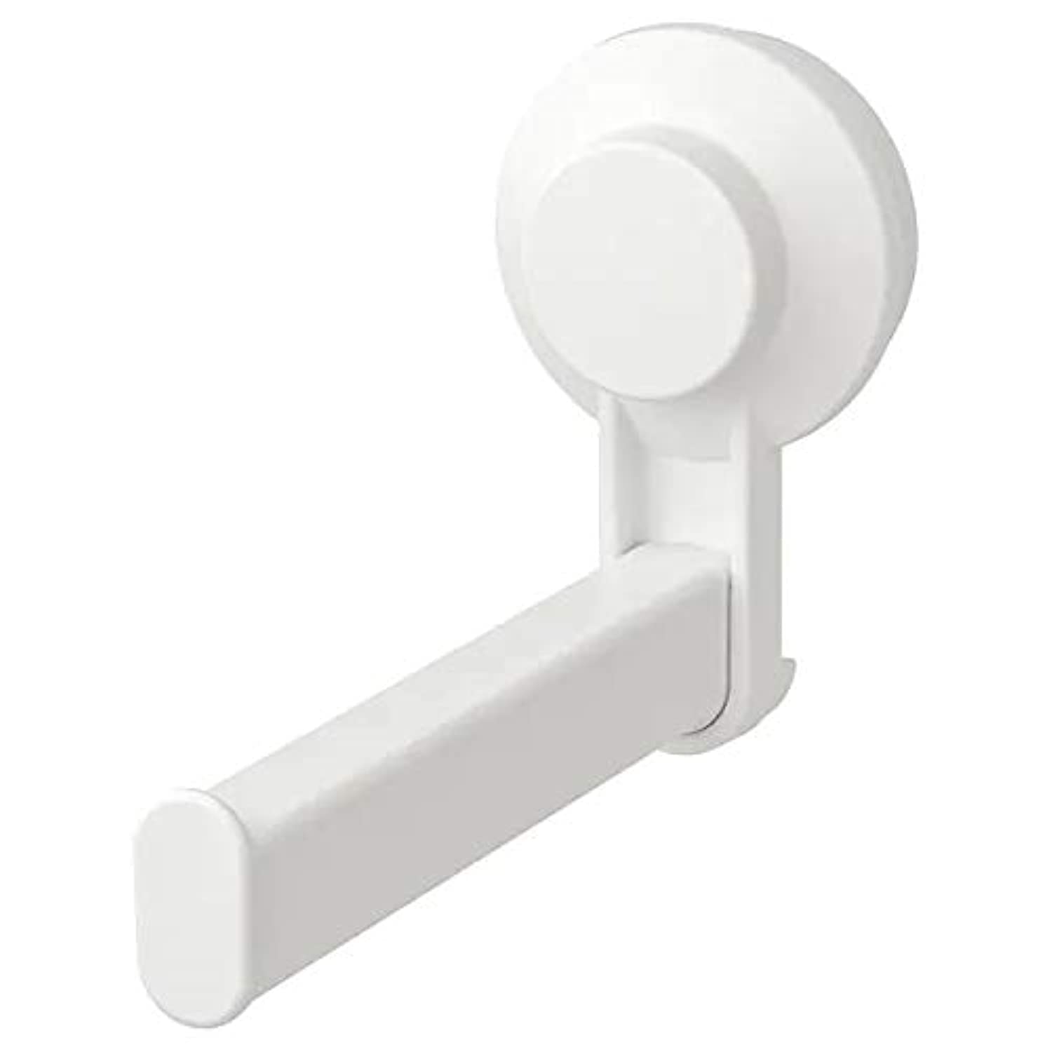 IKEA TISKEN White Polycarbonate Plastic Toilet Paper Holder with Strong Suction Cups - Bathroom Wall Mounted Storage for Small Spaces, RVs & Apartments