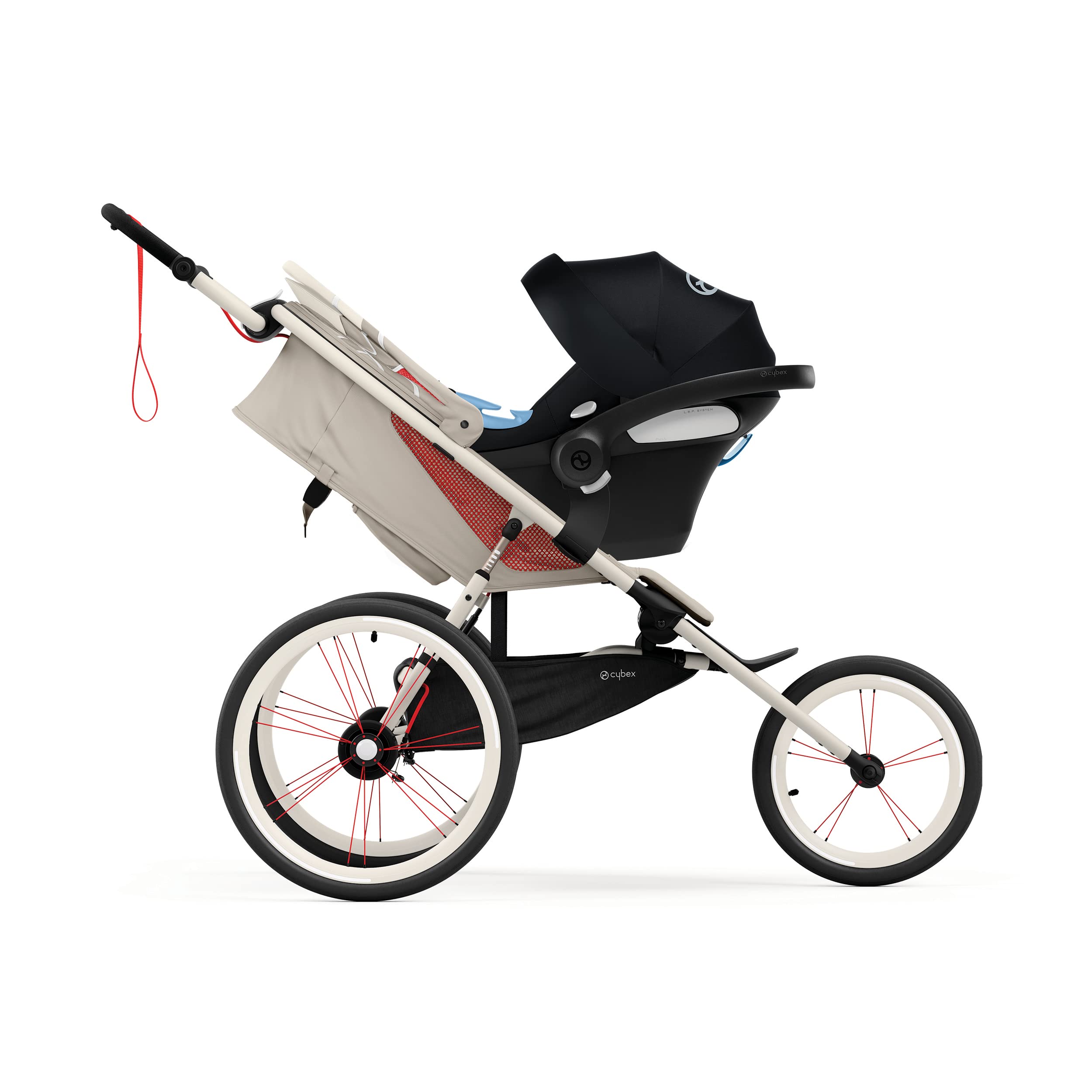 Cybex AVI Jogging Stroller Frame - Lightweight & Durable Baby Stroller in Cream & Orange | Perfect for Running, Walking & Outdoor Adventures with Your Baby