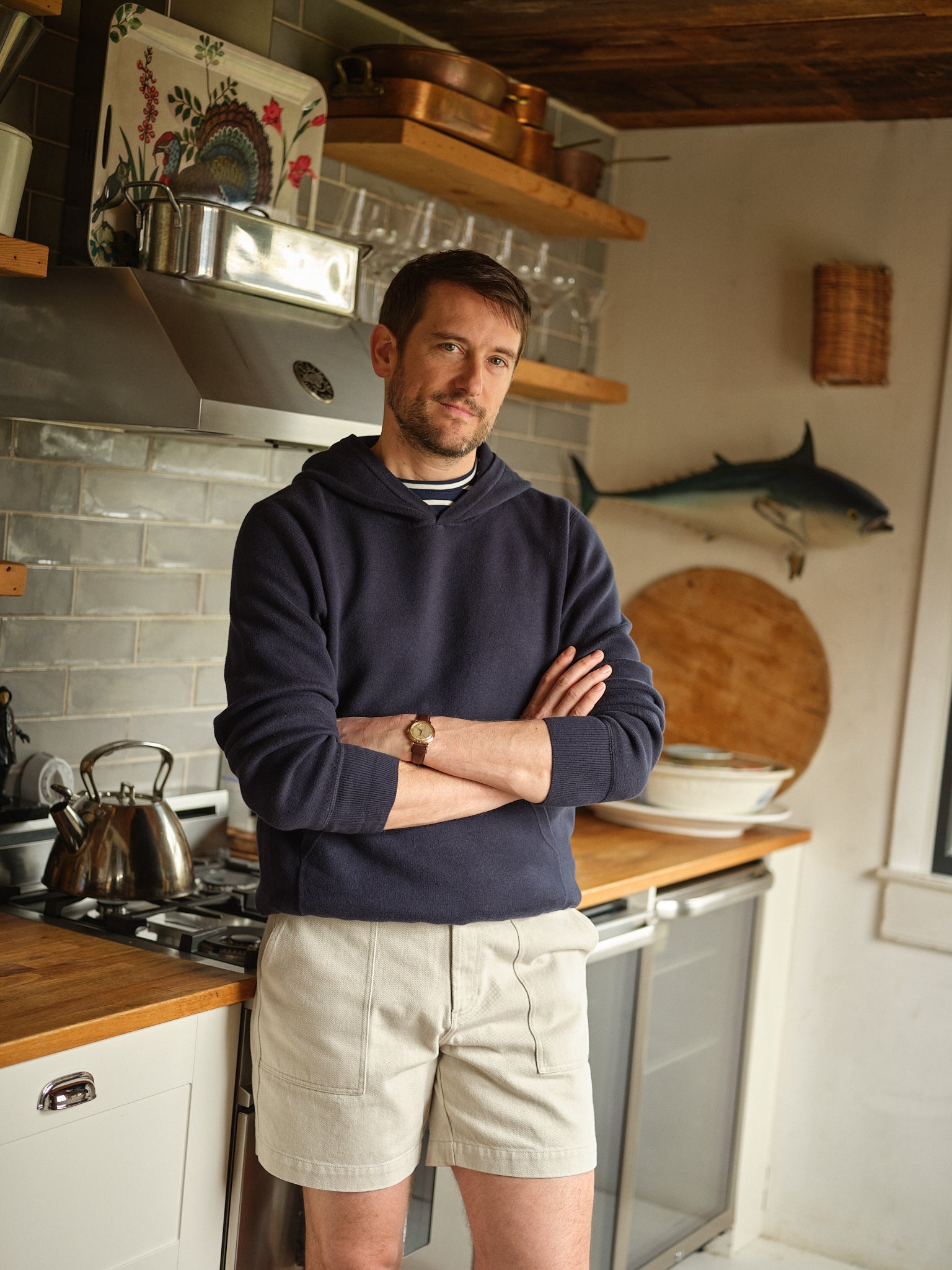 Premium Wharf Knit Hoodie for Men & Women - Soft & Comfortable Navy Pullover Sweatshirt - Perfect for Casual Wear, Outdoor Activities & Layering in Cool Weather