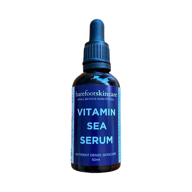Barefoot Skincare Vitamin C Sea Serum for Face - Brightening & Hydrating Anti-Aging Facial Treatment - Perfect for Daily Skincare Routine & Nighttime Regimen