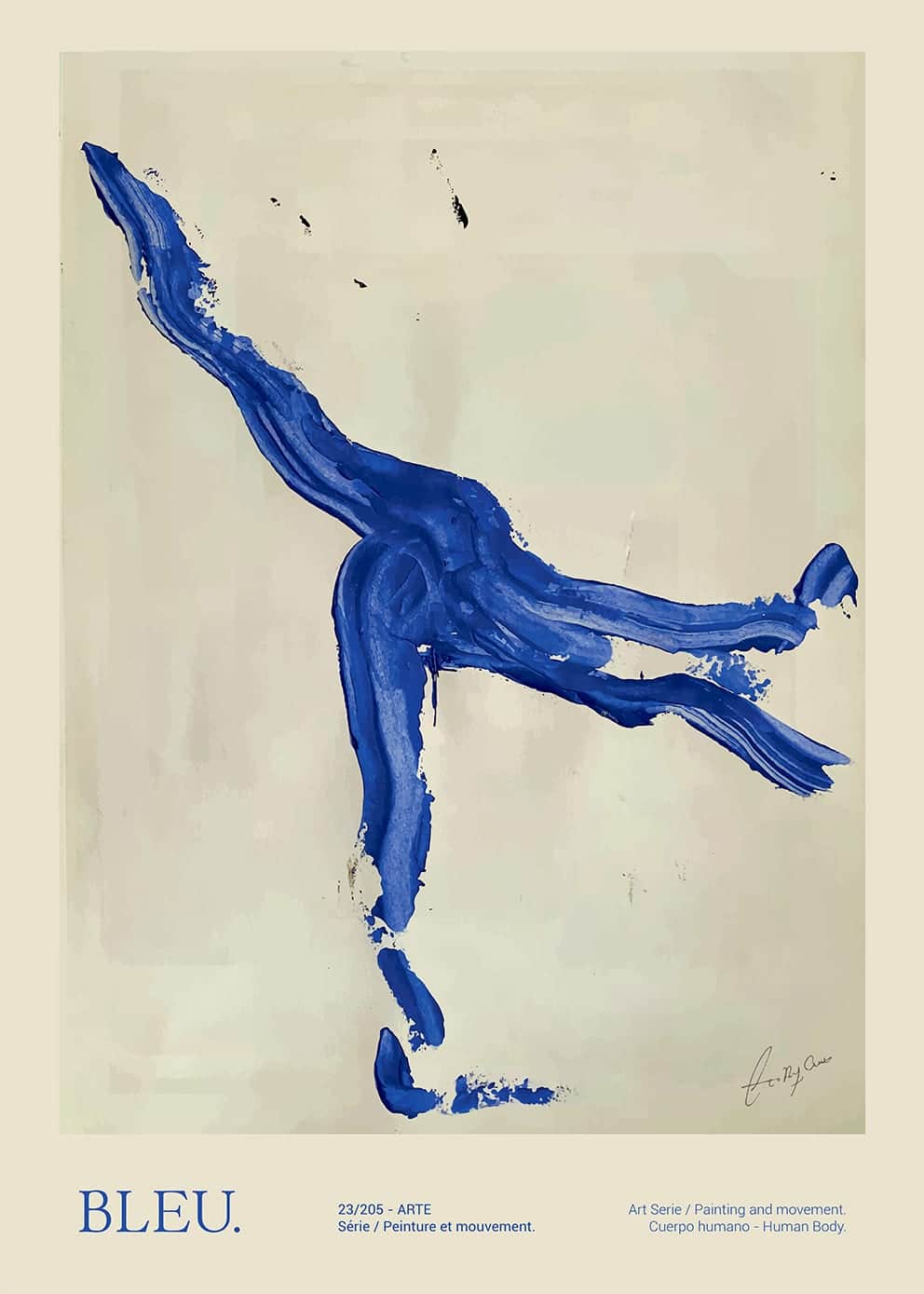 THE POSTER CLUB Lucrecia Rey Caro Blue Art Print Poster - Premium Wall Decor for Living Room, Bedroom & Office - Available in 2 Sizes (12x18 & 24x36 Inches)