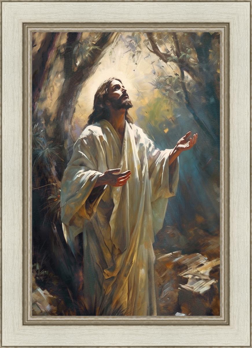 Jesus Prays in the Garden of Gethsemane - Religious Wall Art for Home & Church Decor - Inspirational Christian Gift for Prayer Rooms & Bible Study Spaces