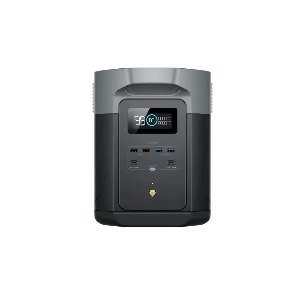 EcoFlow Delta 2 Max Portable Power Station - 6144Wh 2400W LiFePO4 Solar Generator with 2 Extra Batteries & 200W Monocrystalline Solar Panel Kit | Emergency Backup, RV Camping, Off-Grid Living, Home Power Outage Solution