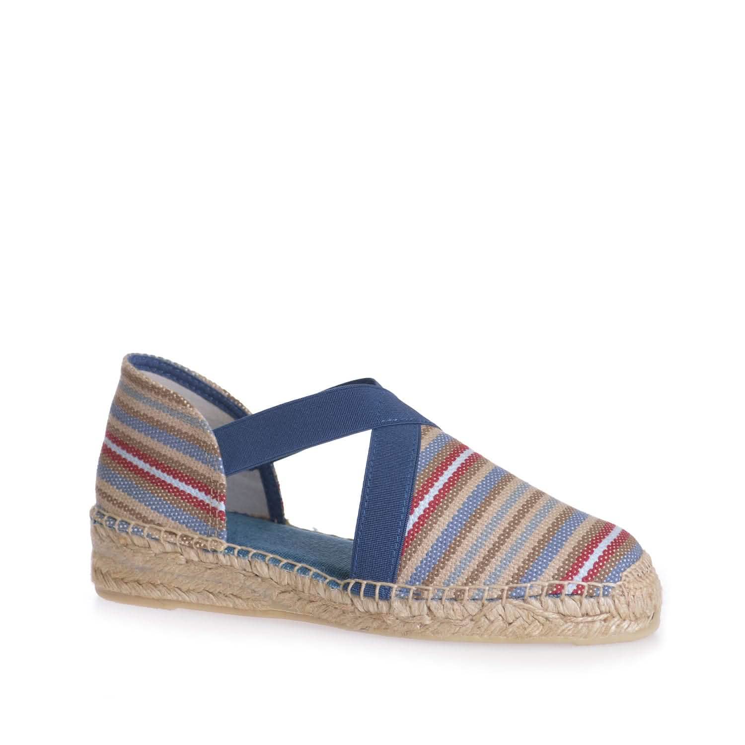 Vegan Striped Cotton Blend Flat Espadrilles for Women - Comfortable Summer Casual Shoes for Beach, Travel & Everyday Wear - Estartit