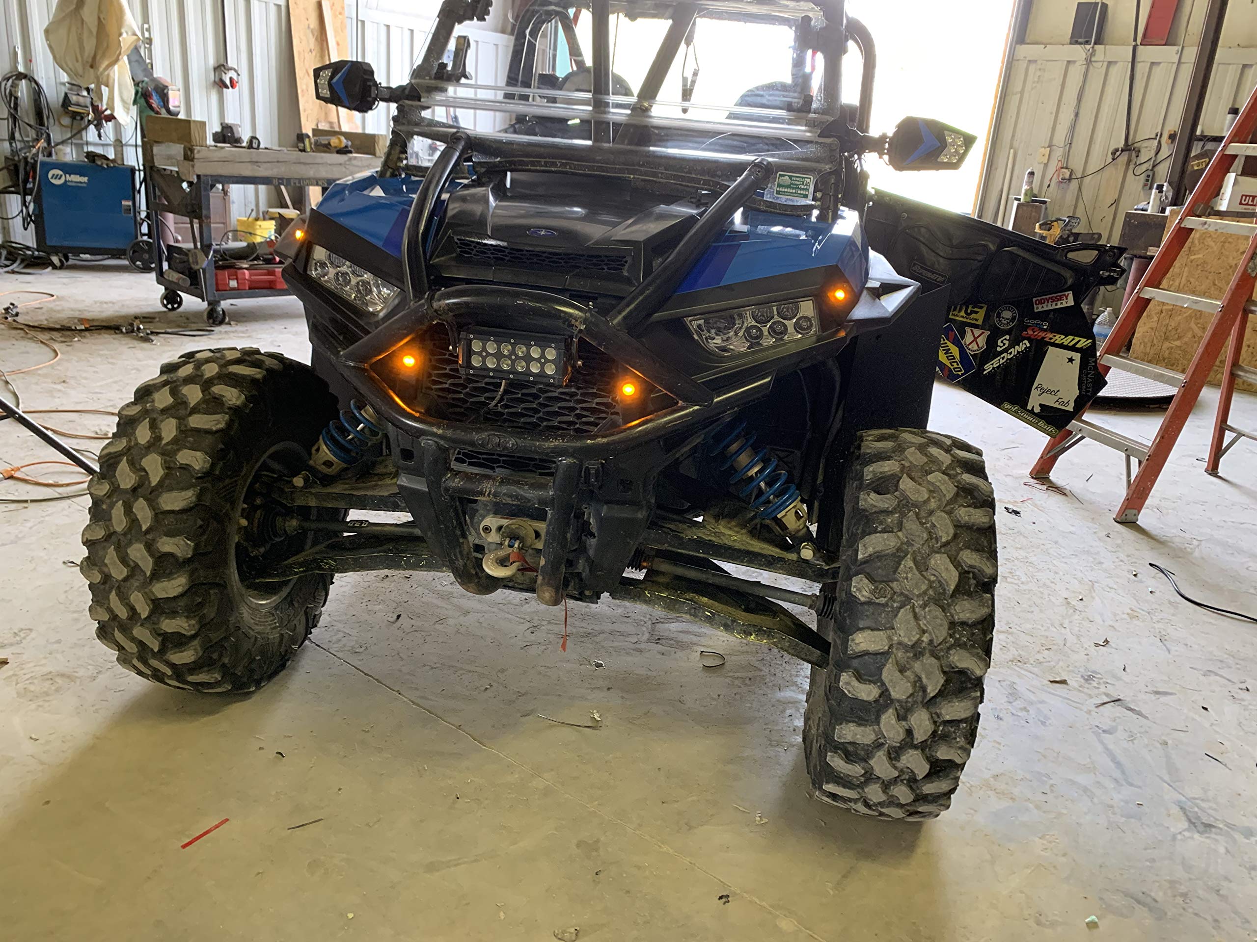 Polaris RZR 900 S 1000 XP Turbo Turn Signal Kit with Hazard Switch (2015-2018) - Plug & Play Black Lever for Off-Road & Street Legal Use