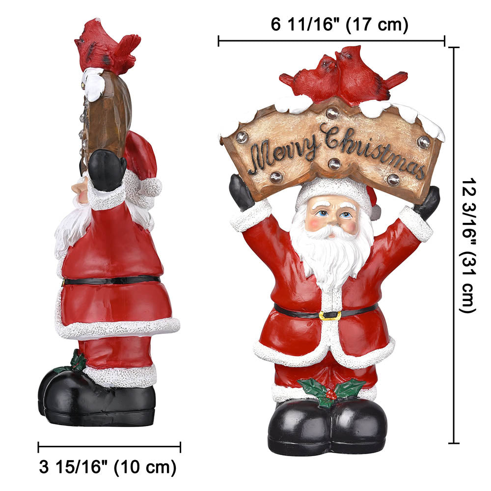Christmas Figurine with LED Lights - Santa or Snowman Decor for Holiday Home, Office, and Outdoor Decorations | Perfect for Christmas Tree, Mantel, and Yard Displays
