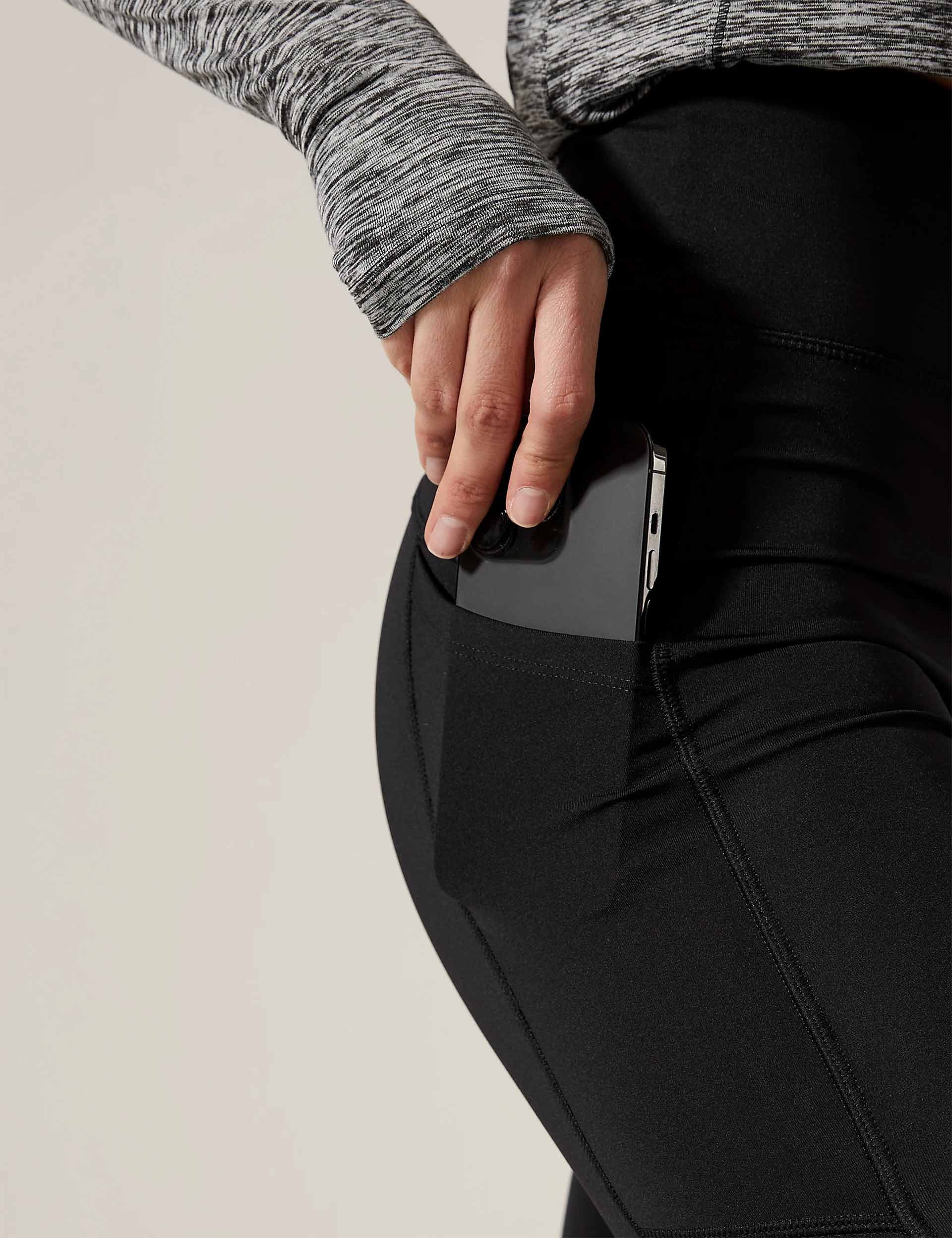 Go Move High-Waisted Cropped Gym Leggings for Women - Black - Workout, Yoga & Running - Comfortable & Stretchy Activewear