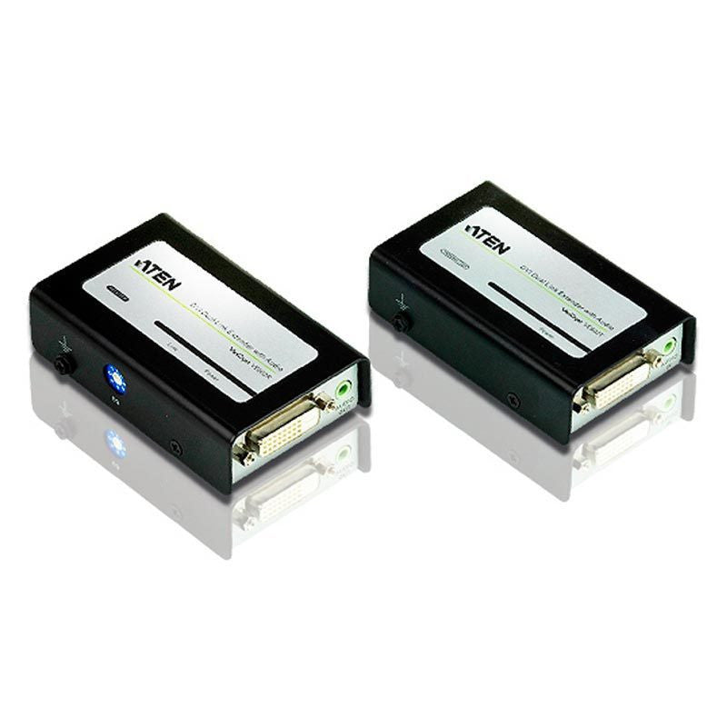 Aten VE602 DVI Dual Link Extender with Audio Support - 2560x1600@60Hz (40m), 1920x1200@60Hz (40m), 1024x768@60Hz (60m) - Ideal for Home Theater, Gaming, and Professional AV Setups